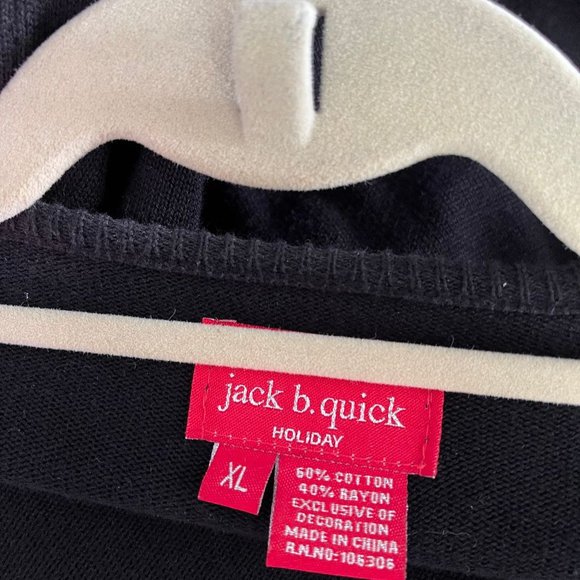 Black Sweater Sequin Palm Trees Size XL - Picture 3 of 9